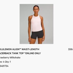 lululemon athletica Align Racerback Tank Top - Light Pink